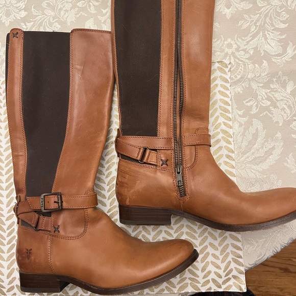 Frye Melissa Cognac Tall 8 1/2 Boots - Picture 2 of 10